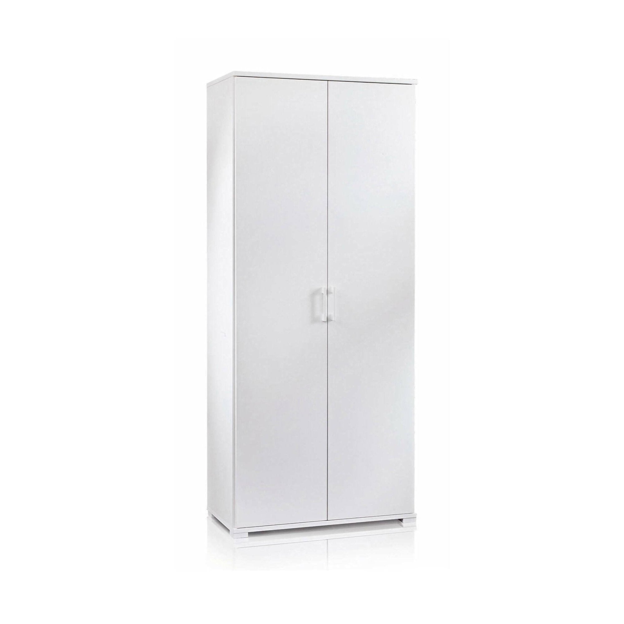 Aliosha, Armadio Multiuso 2 Ante 4 Ripiani Made in Italy, 45x195h cm Bianco