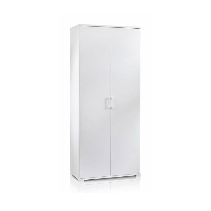 Aliosha, Armadio Multiuso 2 Ante 4 Ripiani Made in Italy, 45x195h cm Bianco