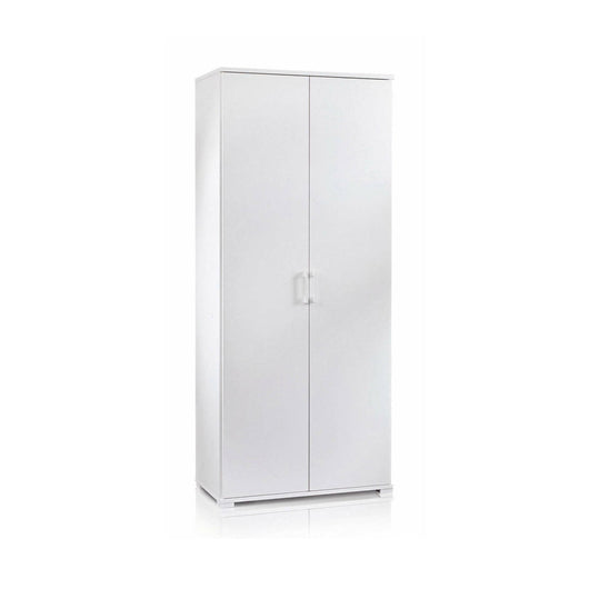 Aliosha, Armadio Multiuso 2 Ante 4 Ripiani Made in Italy, 45x195h cm Bianco