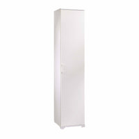 Armadio multiuso Aloise, Mobile lineare a 1 Anta battenti e 4 ripiani regolabili, Mobile a colonna per bagno, Made in Italy, Cm 45x45h195, Bianco
