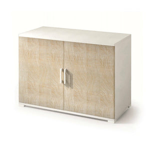 Armadio multiuso Serafinito, Mobile lineare a 2 Ante battenti con ripiano, Mobile da ingresso, Scarpiera moderna, Made in Italy, Cm 90x45h66, Rovere e Bianco