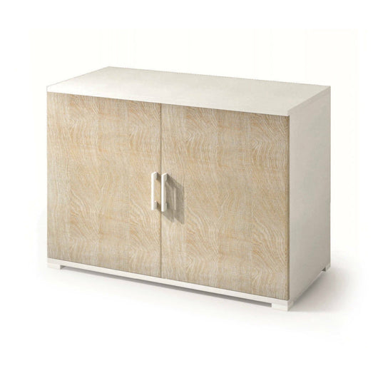 Armadio multiuso Serafinito, Mobile lineare a 2 Ante battenti con ripiano, Mobile da ingresso, Scarpiera moderna, Made in Italy, Cm 90x45h66, Rovere e Bianco