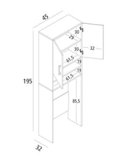 Agar, Armadio Multiuso 2 Ante 3 Ripiani Made in Italy, 65x195h cm Bianco