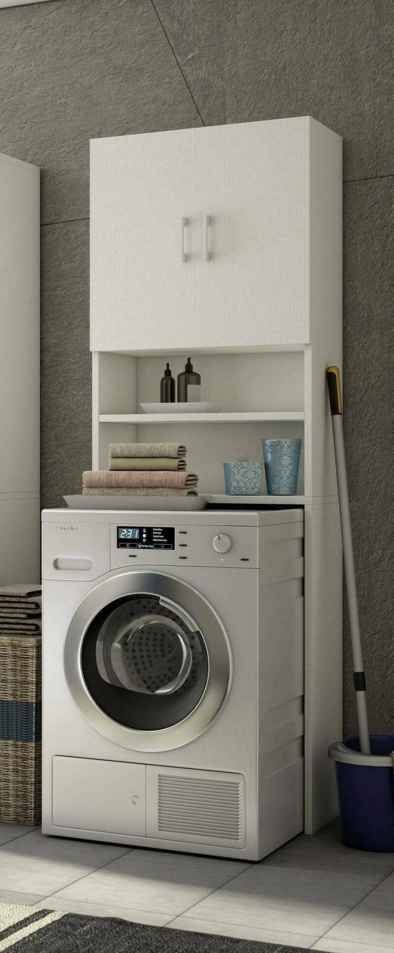 Agar, Armadio Multiuso 2 Ante 3 Ripiani Made in Italy, 65x195h cm Bianco