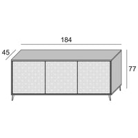 Madia Aminda, Credenza 3 Ripiani Made in Italy, 45x184x77h cm Grigio Cemento