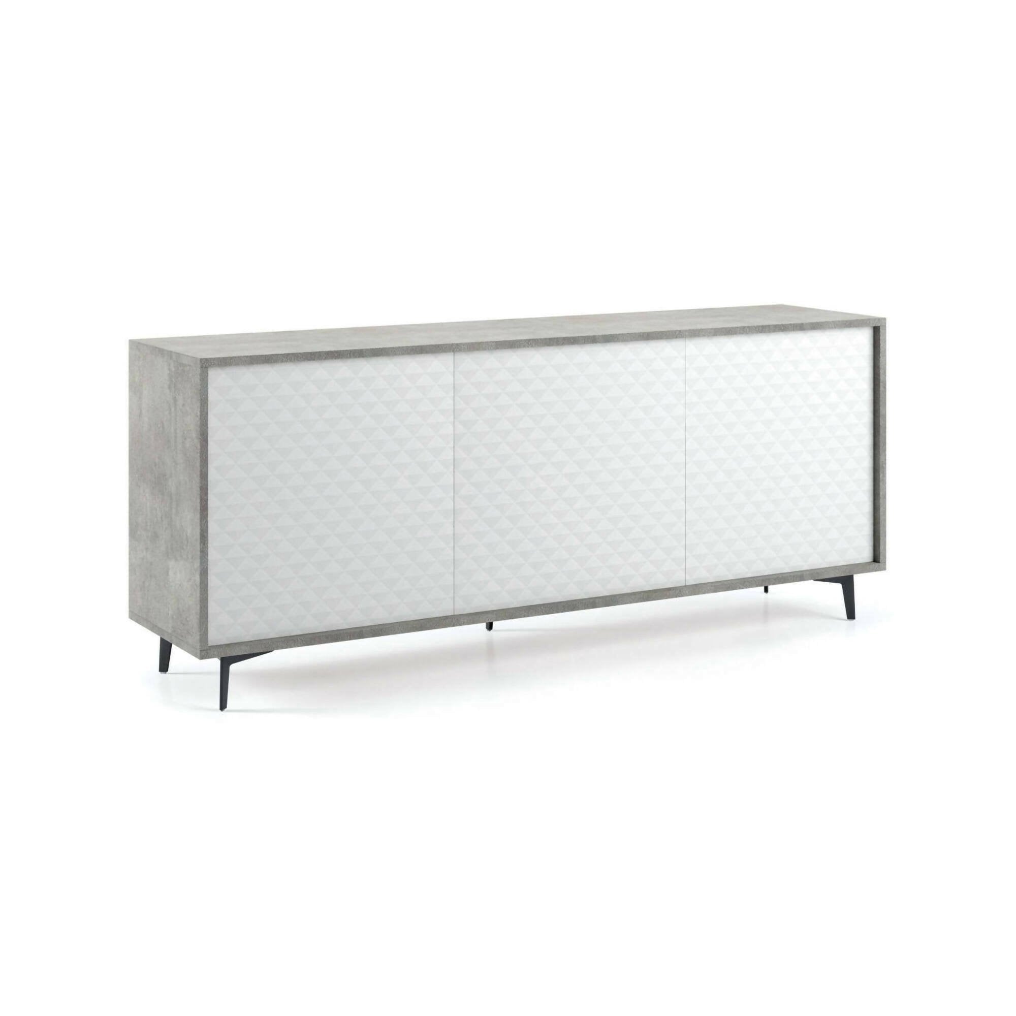 Madia Aminda, Credenza 3 Ripiani Made in Italy, 45x184x77h cm Grigio Cemento