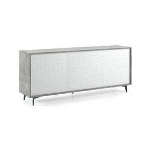 Madia Aminda, Credenza 3 Ripiani Made in Italy, 45x184x77h cm Grigio Cemento