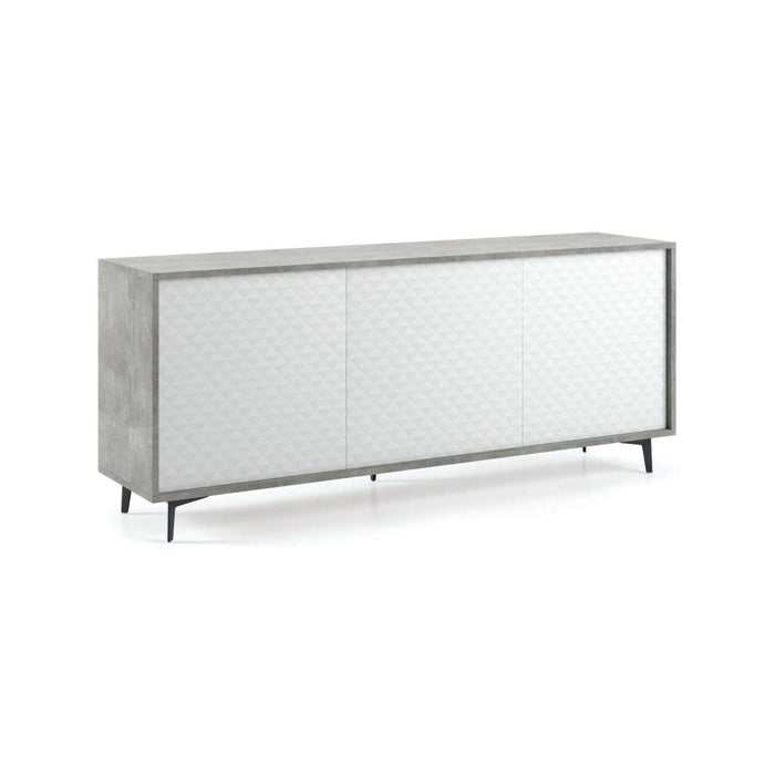 Madia Aminda, Credenza 3 Ripiani Made in Italy, 45x184x77h cm Grigio Cemento