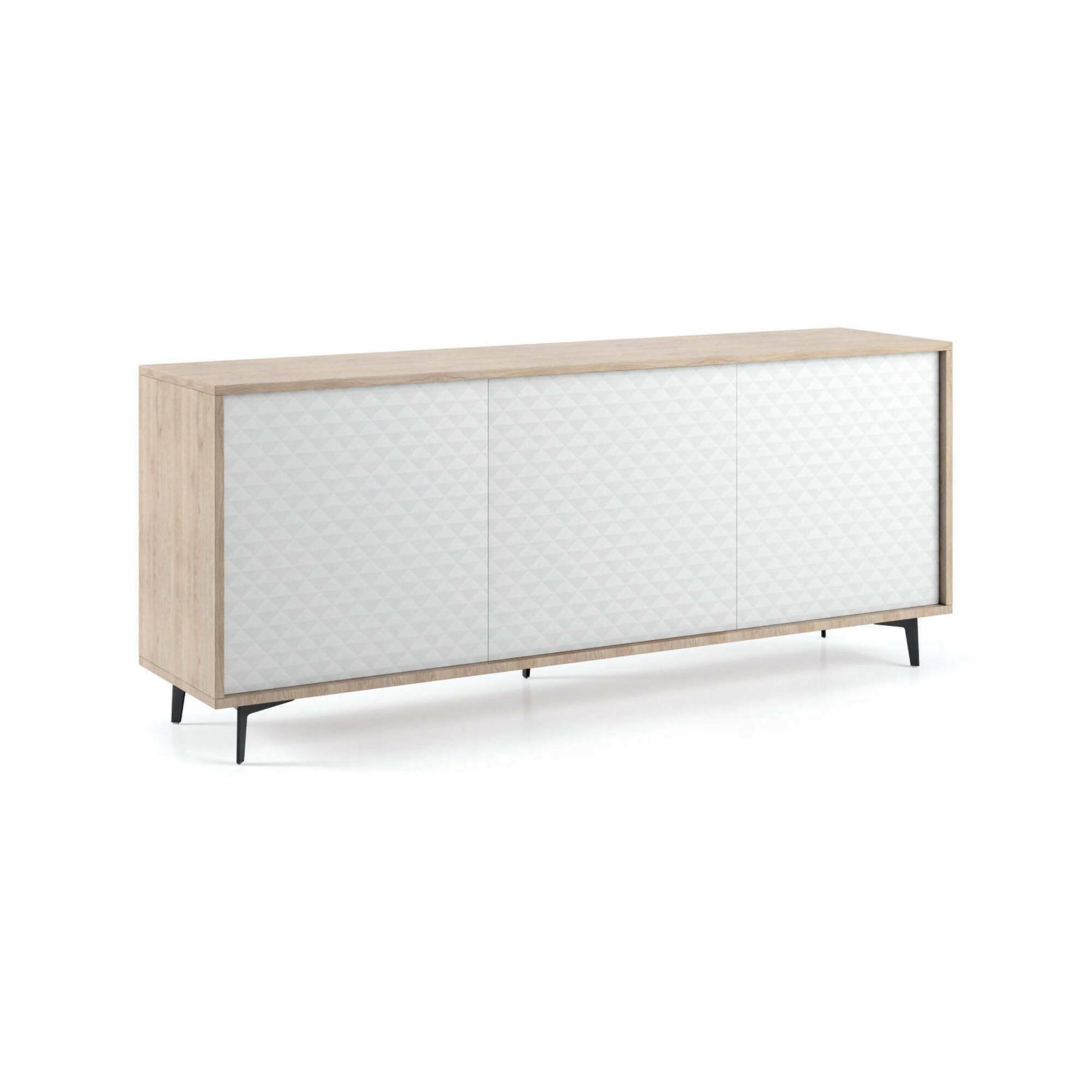 Madia Aminda, Credenza 3 Ripiani Made in Italy, 45x184x77h cm Bianco