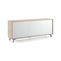 Madia Aminda, Credenza 3 Ripiani Made in Italy, 45x184x77h cm Bianco