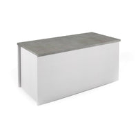 Baule Ayusnay, Capiente box contenitore multiuso, Cassapanca moderna, Made in Italy, Cm 90x45h45, Bianco e Cemento