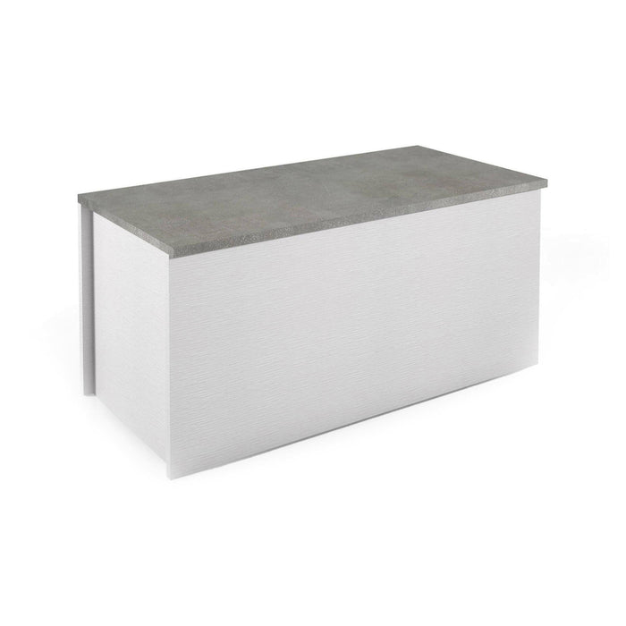 Baule Ayusnay, Capiente box contenitore multiuso, Cassapanca moderna, Made in Italy, Cm 90x45h45, Bianco e Cemento