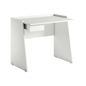 Scrivania Abulele, Scrittoio moderno con cassetto, Tavolo da studio o ufficio porta PC portalibri, Made in Italy, Cm 90x60h80, Bianco