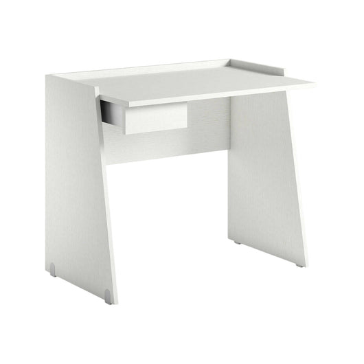 Scrivania Abulele, Scrittoio moderno con cassetto, Tavolo da studio o ufficio porta PC portalibri, Made in Italy, Cm 90x60h80, Bianco