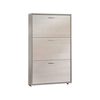 Scarpiera Amelisa, Mobile multiuso da ingresso con 3 ante a ribalta, Armadietto portascarpe moderno, Made in Italy, Cm 67x18h112, Larice