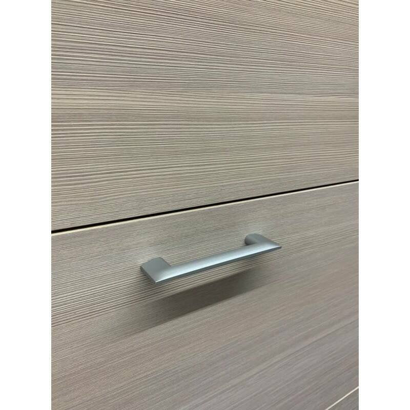 Scarpiera Amigo, Mobile multiuso da ingresso con 5 ante a ribalta, Armadietto portascarpe moderno, Made in Italy, Cm 67x18h184, Larice