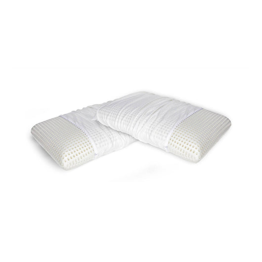 Talamo Italia Set di 2 Cuscini per Basilico, 100% Made in Italy, Guanciale sfoderabile a "saponetta" in Memory Foam forato, Anallergico e Traspirante, 70x40xh16 cm