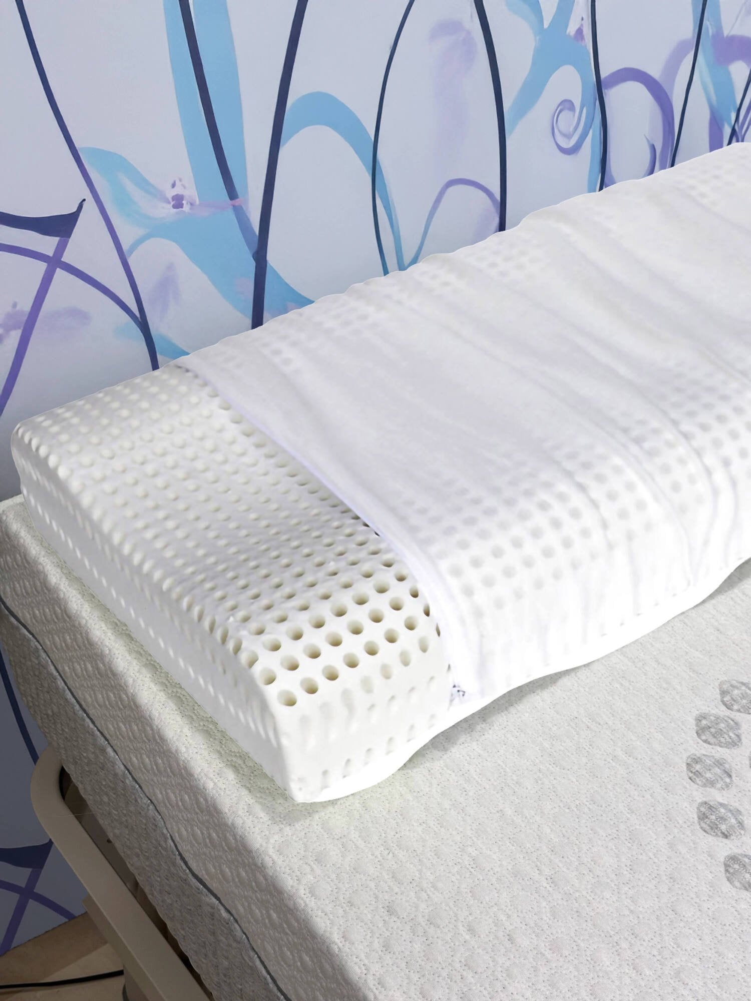 Talamo Italia Set di 2 Cuscini per Origano, 100% Made in Italy, Guanciale sfoderabile Ortocervicale in Memory Foam forato, Anallergico e Traspirante,70x41xh11,5 cm