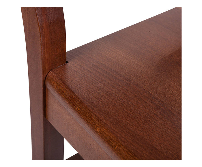 Sedia da soggiorno o cucina, stile country, legno massello di faggio, cm 44x44.5h89, colore Noce