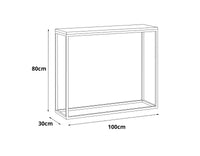 Tavolo alto da Dverzellett, Tavolo ausiliario con gambe in metallo, Consolle rettangolare da bar stile idustrial, cm 100x30h80, colore Bianco opaco