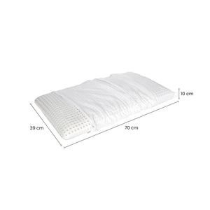 Talamo Italia Set di 4 Cuscini per Alloro, 100% Made in Italy, Guanciale sfoderabile a "saponetta" in Memory Foam forato, Anallergico e Traspirante, 70x39xh10 cm