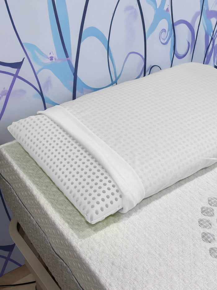 Talamo Italia Set di 4 Cuscini per Timo, 100% Made in Italy, Guanciale sfoderabile a "saponetta" in Memory Foam forato, Anallergico e Traspirante, 70x40xh12 cm