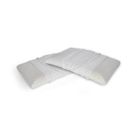 Talamo Italia Set di 4 Cuscini per Timo, 100% Made in Italy, Guanciale sfoderabile a "saponetta" in Memory Foam forato, Anallergico e Traspirante, 70x40xh12 cm