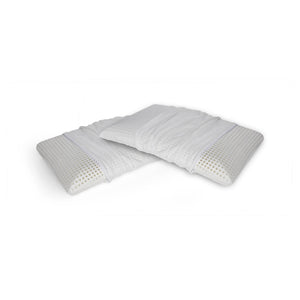 Talamo Italia Set di 4 Cuscini per Timo, 100% Made in Italy, Guanciale sfoderabile a "saponetta" in Memory Foam forato, Anallergico e Traspirante, 70x40xh12 cm