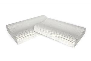 Talamo Italia Set di 4 Cuscini per Stevia, 100% Made in Italy, Guanciale sfoderabile Ortocervicale in Memory Foam forato, Anallergico e Traspirante,70x41xh11,5 cm
