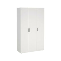 Guardaroba 3 ante Albacore, Mobile camera da letto, Cabina armadio portabiti, Armadio appendiabiti, 118x50 h201 cm, Bianco