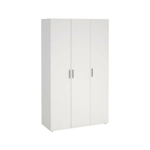 Guardaroba 3 ante Albacore, Mobile camera da letto, Cabina armadio portabiti, Armadio appendiabiti, 118x50 h201 cm, Bianco