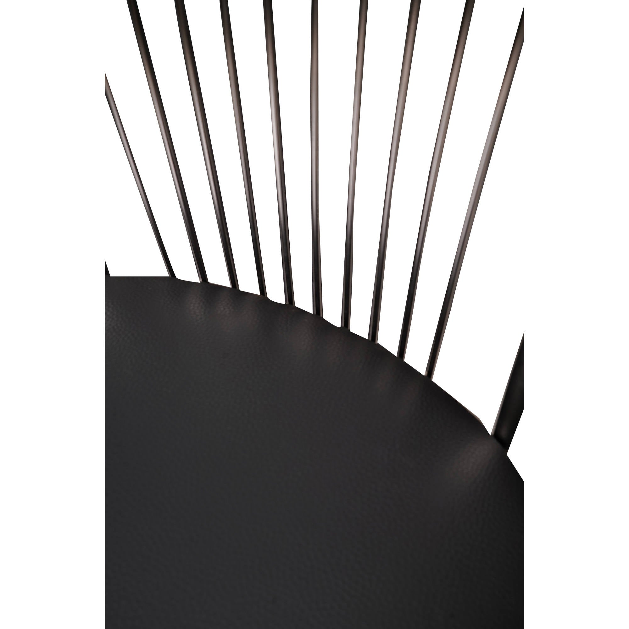 Sedia 0, Set di 2 Sedie moderne con fondello in ecopelle, struttura in metallo cromato, Cm 54x45h93, Nero