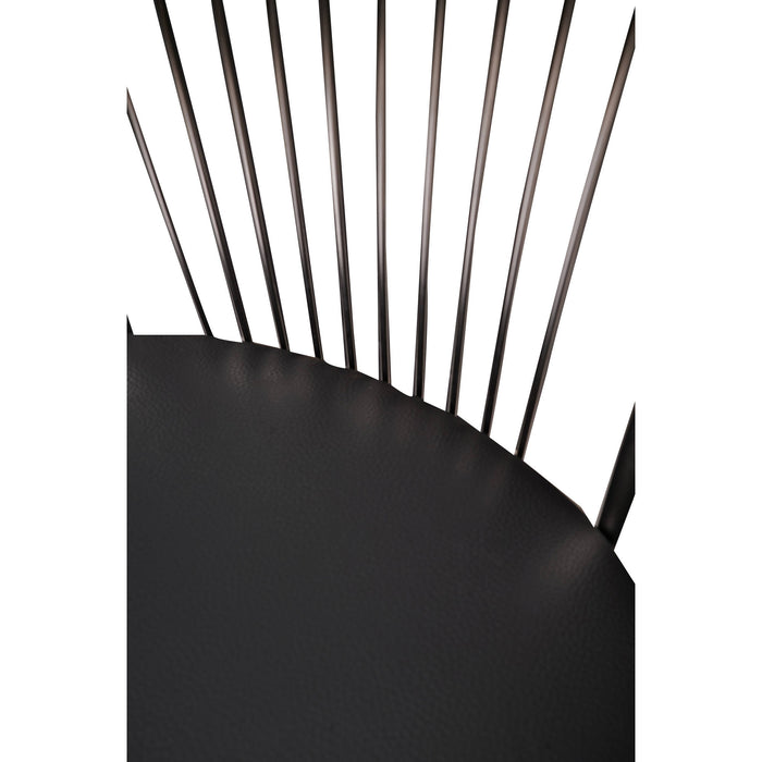 Sedia 0, Set di 2 Sedie moderne con fondello in ecopelle, struttura in metallo cromato, Cm 54x45h93, Nero