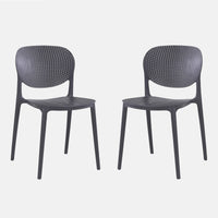 Sedia Caudete, Sedia moderna in polipropilene, sedia da esterno, Ideale per sala da pranzo, cucina o salotto, Cm 46x51h82, Antracite