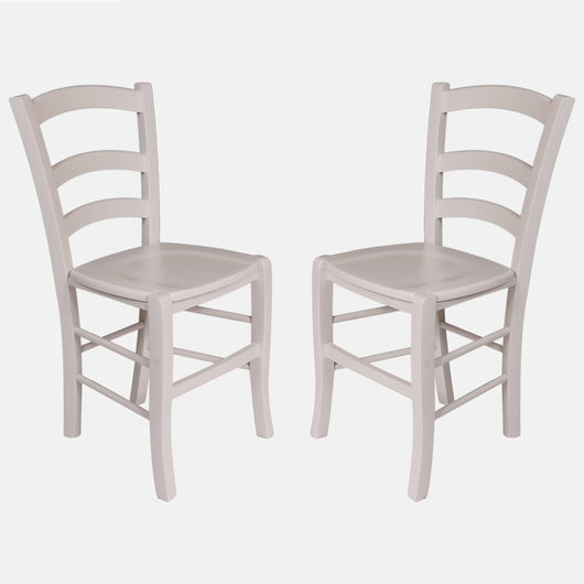 Sedia 0, Set di 2 Sedie classiche in legno color Bianco, Ideale per sala da pranzo, cucina o salotto, cm 46x42h87, con fondello in Legno
