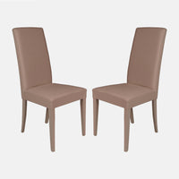 Set di 2 Sedie classiche in legno, per sala da pranzo, cucina o salotto, Made in Italy, cm 46x55h99, Seduta h cm 47, colore Sabbia