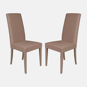 Set di 2 Sedie classiche in legno, per sala da pranzo, cucina o salotto, Made in Italy, cm 46x55h99, Seduta h cm 47, colore Sabbia