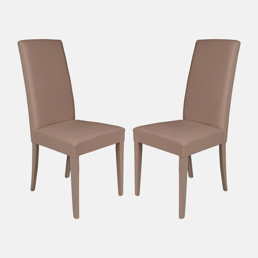 Set di 2 Sedie classiche in legno, per sala da pranzo, cucina o salotto, Made in Italy, cm 46x55h99, Seduta h cm 47, colore Sabbia