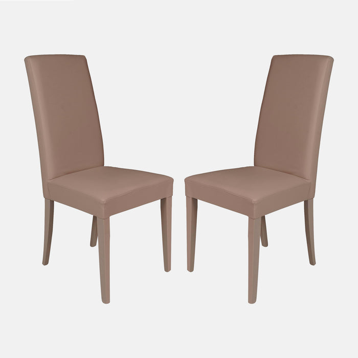 Set di 2 Sedie classiche in legno, per sala da pranzo, cucina o salotto, Made in Italy, cm 46x55h99, Seduta h cm 47, colore Sabbia