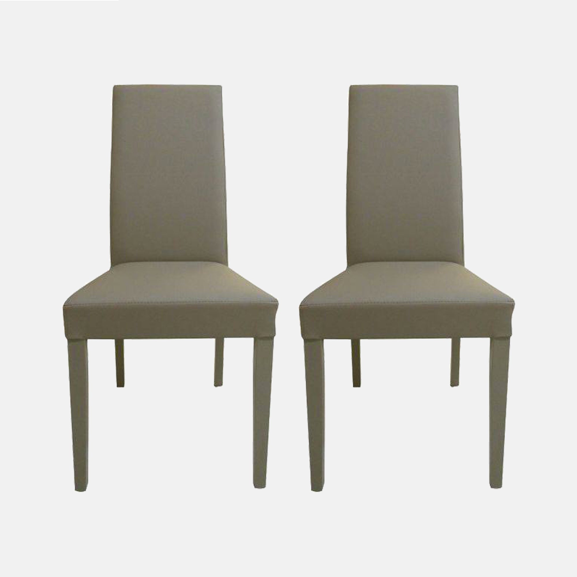 Sedia 0, Sedia moderna in legno con rivestimento in ecopelle, Ideale per sala da pranzo, cucina o salotto, Cm 46x54h98, Grigio