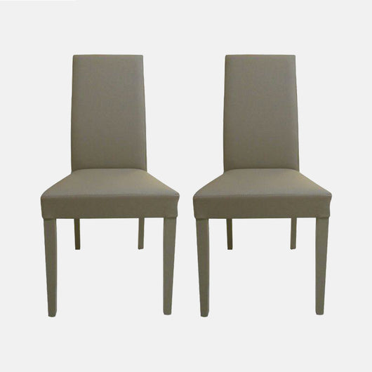 Sedia 0, Sedia moderna in legno con rivestimento in ecopelle, Ideale per sala da pranzo, cucina o salotto, Cm 46x54h98, Grigio