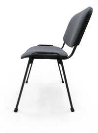 Sedia 0, Sedia in tessuto imbottito , Ideale per ufficio, salotto o sala conferenze, Cm 54x55h81, Grigio scuro, Set da 2