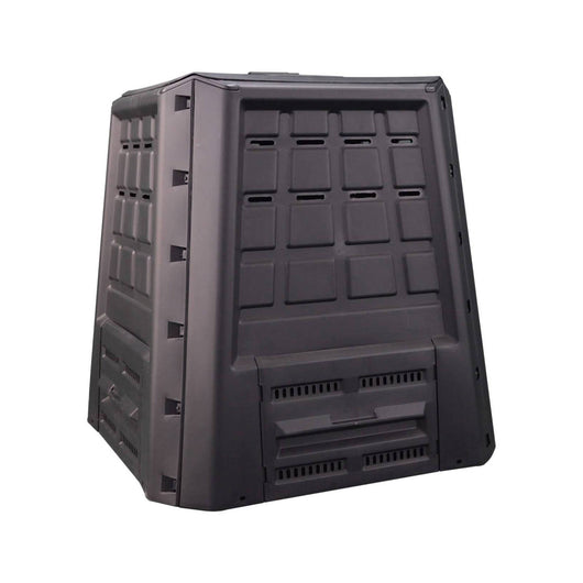 Compostiera in Gina, Contenitore per rifiuti organici, Biocomposter da 380l, 100% Made in Italy, cm 80x80h82, colore Nero
