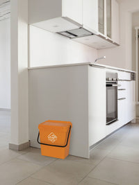 Cassonetto in polipropilene per raccolta Fosca, Contenitore per rifiuti da 30l, 100% Made in Italy, cm 40x31h39, colore Giallo