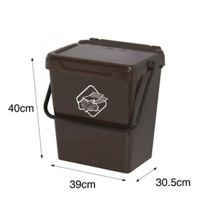 Cassonetto in polipropilene per raccolta Fosca, Contenitore per rifiuti da 30l, 100% Made in Italy, cm 40x31h39, colore Marrone