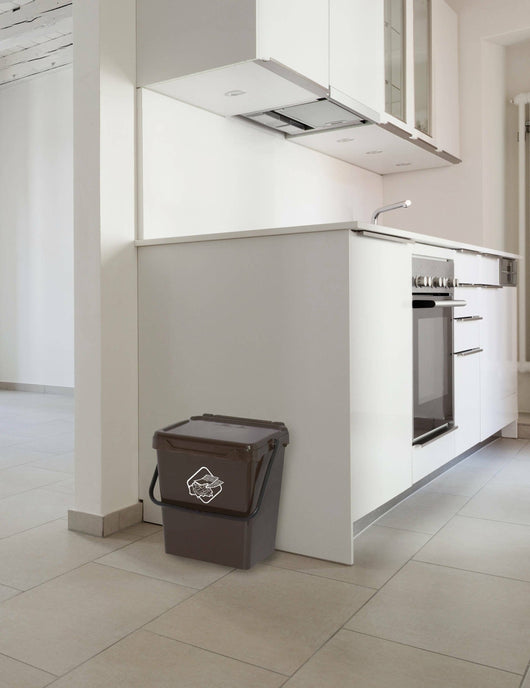 Cassonetto in polipropilene per raccolta Fosca, Contenitore per rifiuti da 30l, 100% Made in Italy, cm 40x31h39, colore Marrone