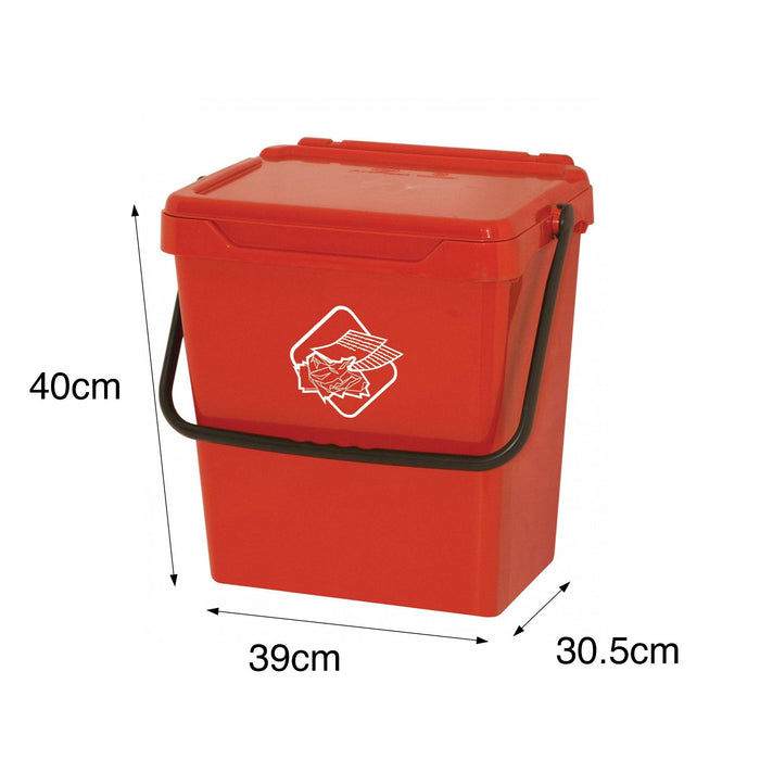 Cassonetto in polipropilene per raccolta Fosca, Contenitore per rifiuti da 30l, 100% Made in Italy, cm 40x31h39, colore Rosso
