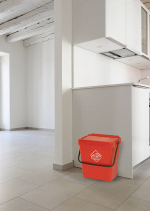 Cassonetto in polipropilene per raccolta Fosca, Contenitore per rifiuti da 30l, 100% Made in Italy, cm 40x31h39, colore Rosso