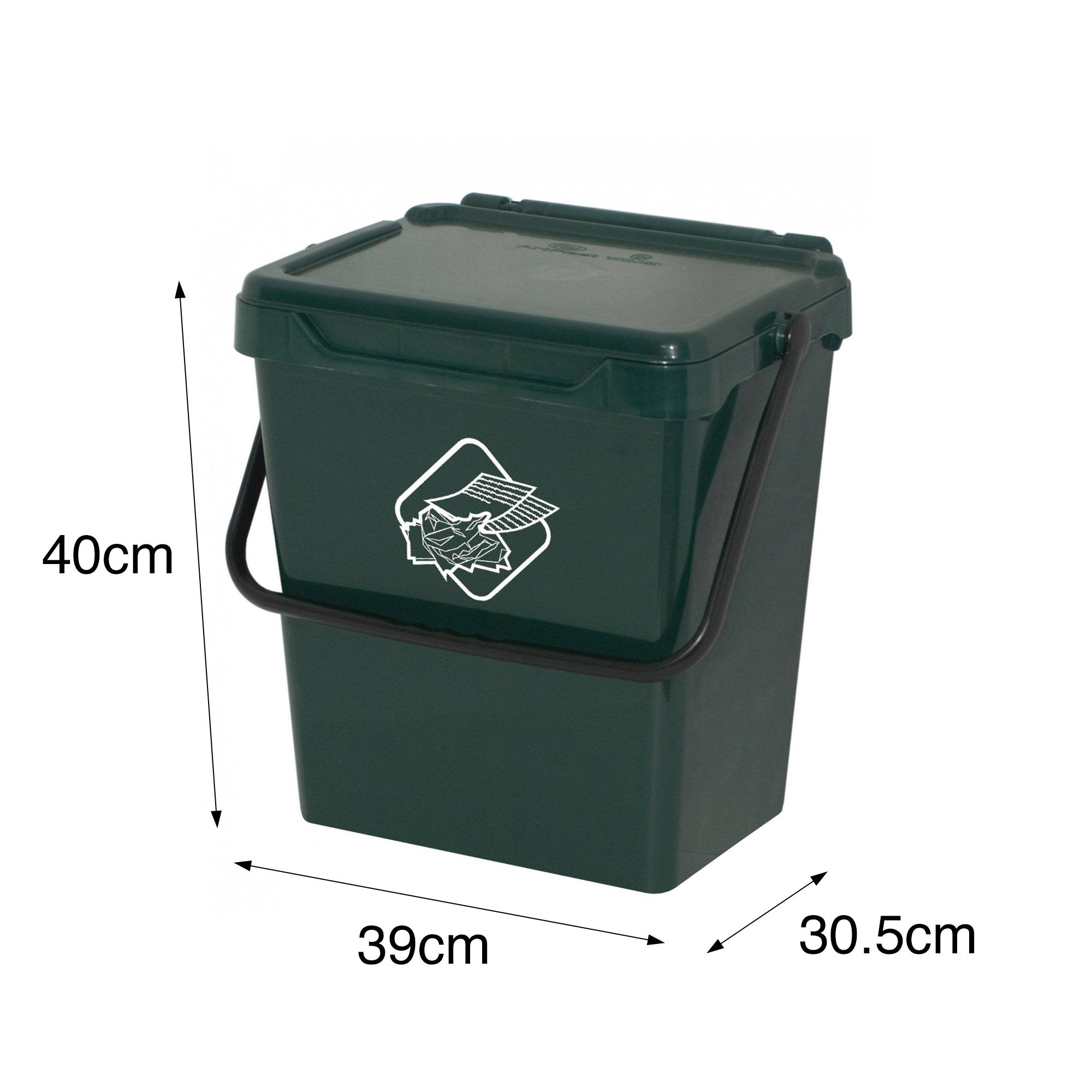 Cassonetto in polipropilene per raccolta Fosca, Contenitore per rifiuti da 30l, 100% Made in Italy, cm 40x31h39, colore Verde