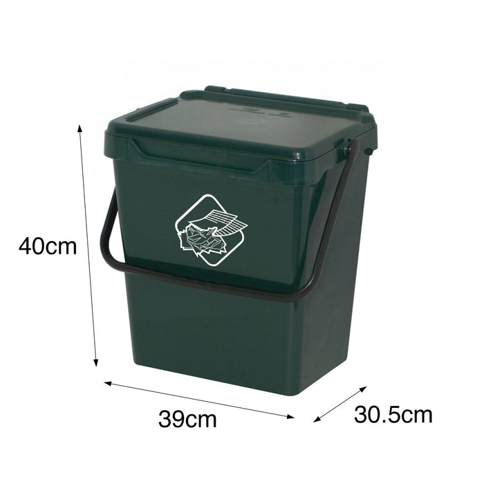 Cassonetto in polipropilene per raccolta Fosca, Contenitore per rifiuti da 30l, 100% Made in Italy, cm 40x31h39, colore Verde